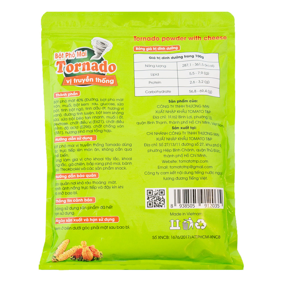 Bột Phô Mai Tornado Vị Truyền Thống