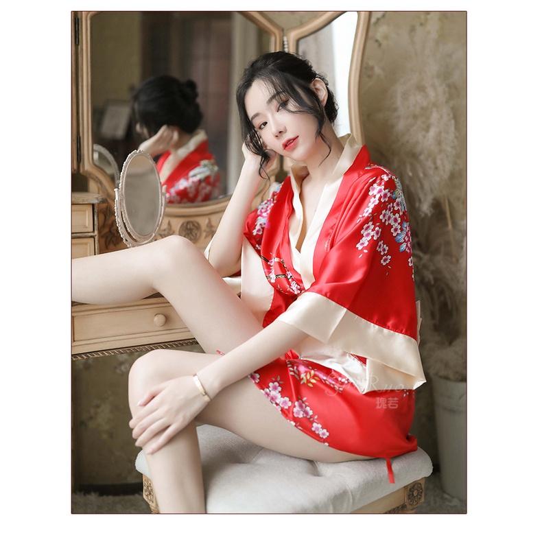 Sét Áo Choàng Ngủ Kimono Phong Cách Nhật Bản (Kèm Quần Chíp) MS5060