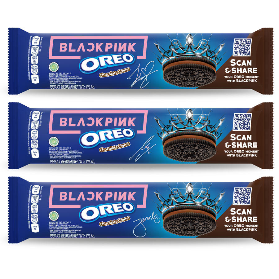 [Limited Edition] Combo 3 thanh Bánh quy OREO BLACKPINK vị Socola 3x119.6g