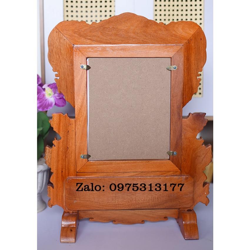 KHUNG HÌNH ẢNH THỜ MAI GẤM GỖ GÕ 20 X 25