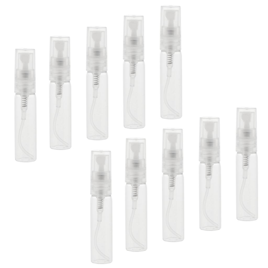 3x10Pcs Glass Perfume Empty Bottle Pump Sprayer Refillable Travel 5ml