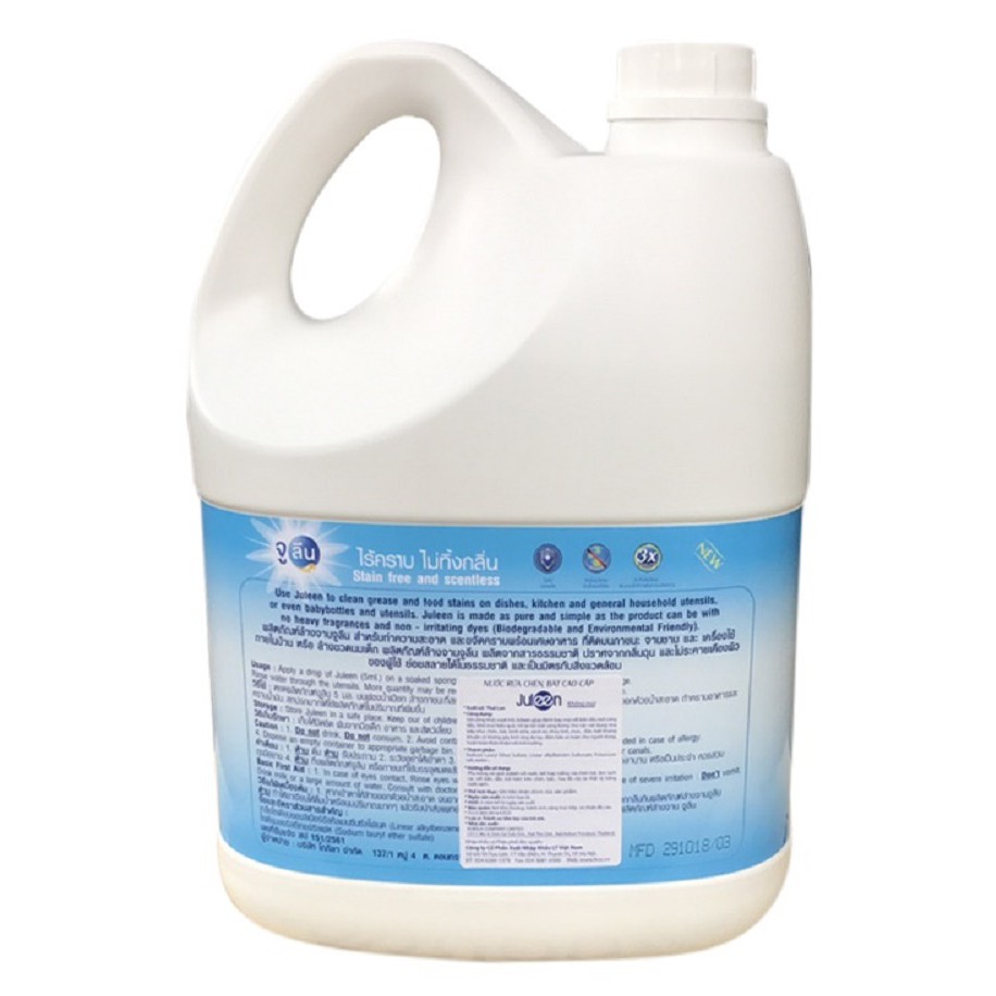 Nước rửa chén cao cấp Juleen 3,5L diệt khuẩn, không mùi - Nhập khẩu Thái Lan