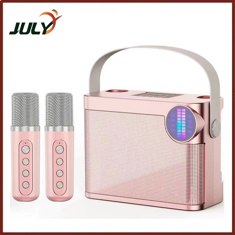 Loa Karaoke Bluetooth Mini YS214 Tặng Kèm 2 Micro Không Dây Hát Song Ca Cực Hay - JL - MÀU NGẪU NHIÊN