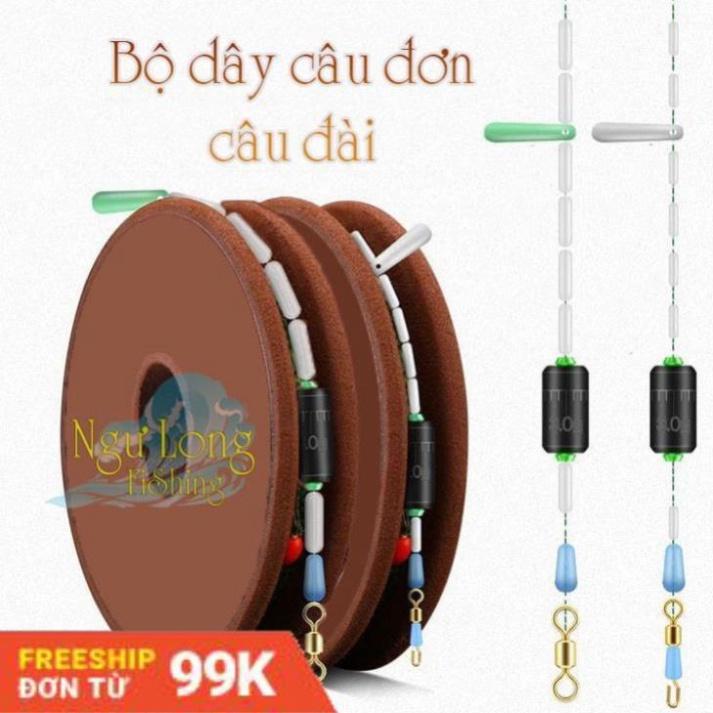 Bộ dây trục câu đơn câu đài buộc sẵn cước câu cá tàng hình đủ kích cỡ, thẻo câu đa năng PK-7