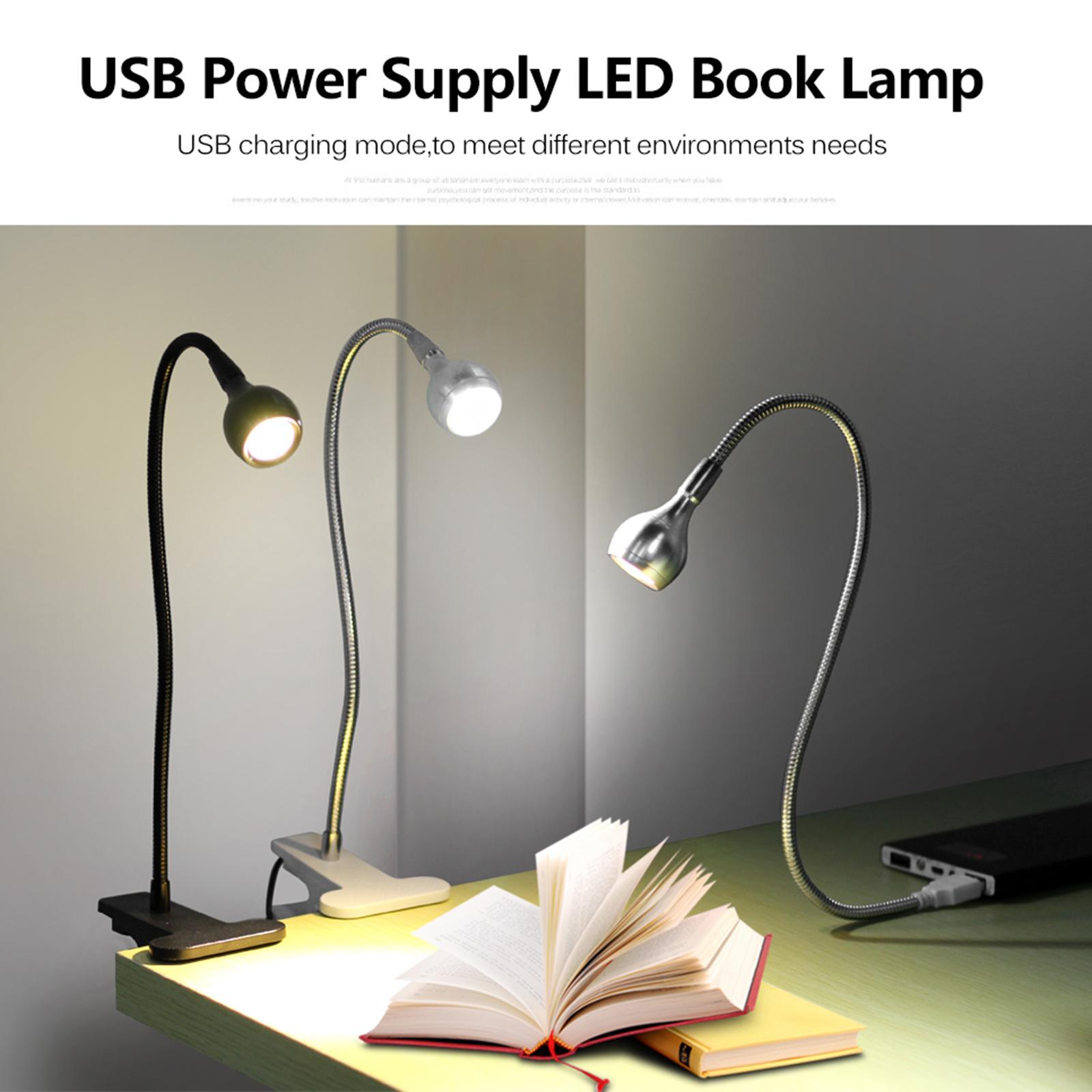 USB Flexible Reading LED Desk Lights Clip-on Table Lamp