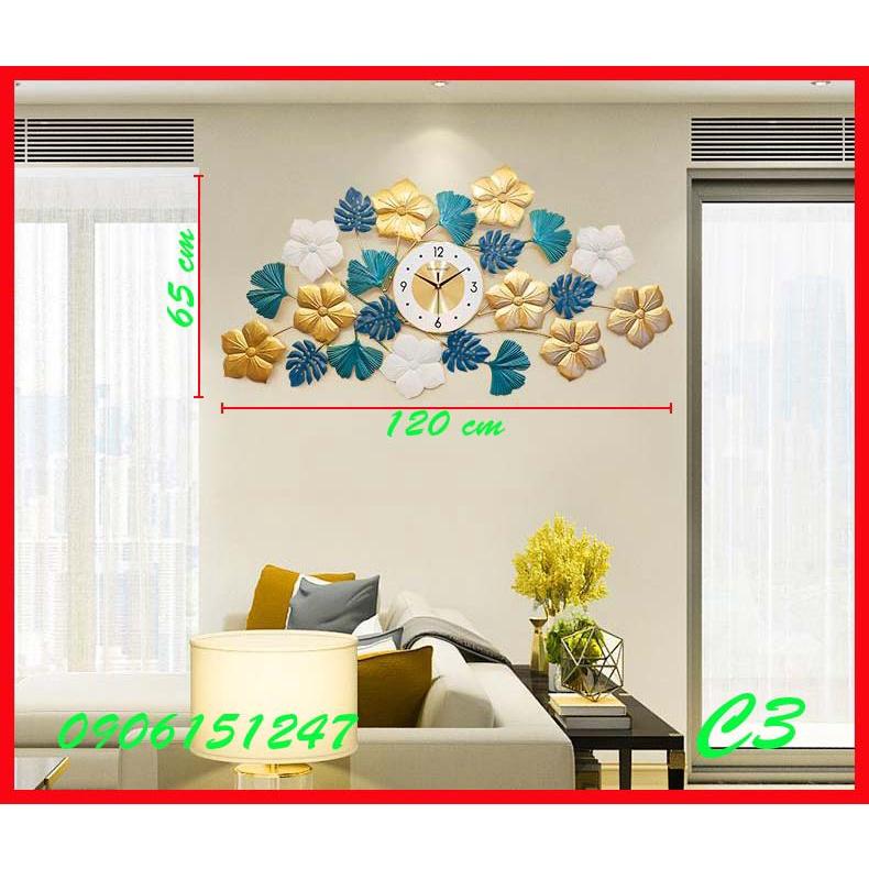 Đồng hồ treo tường trang trí decor C3 kích thước 120 x 65 cm