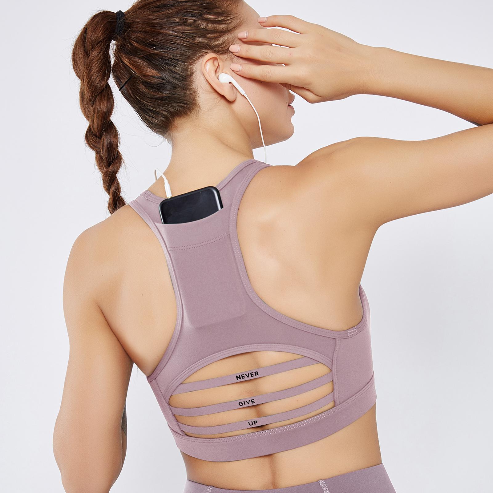 Áo ngực Bra cho Nữ tâp Gym, Yoga có túi sau, Lưng Lưới