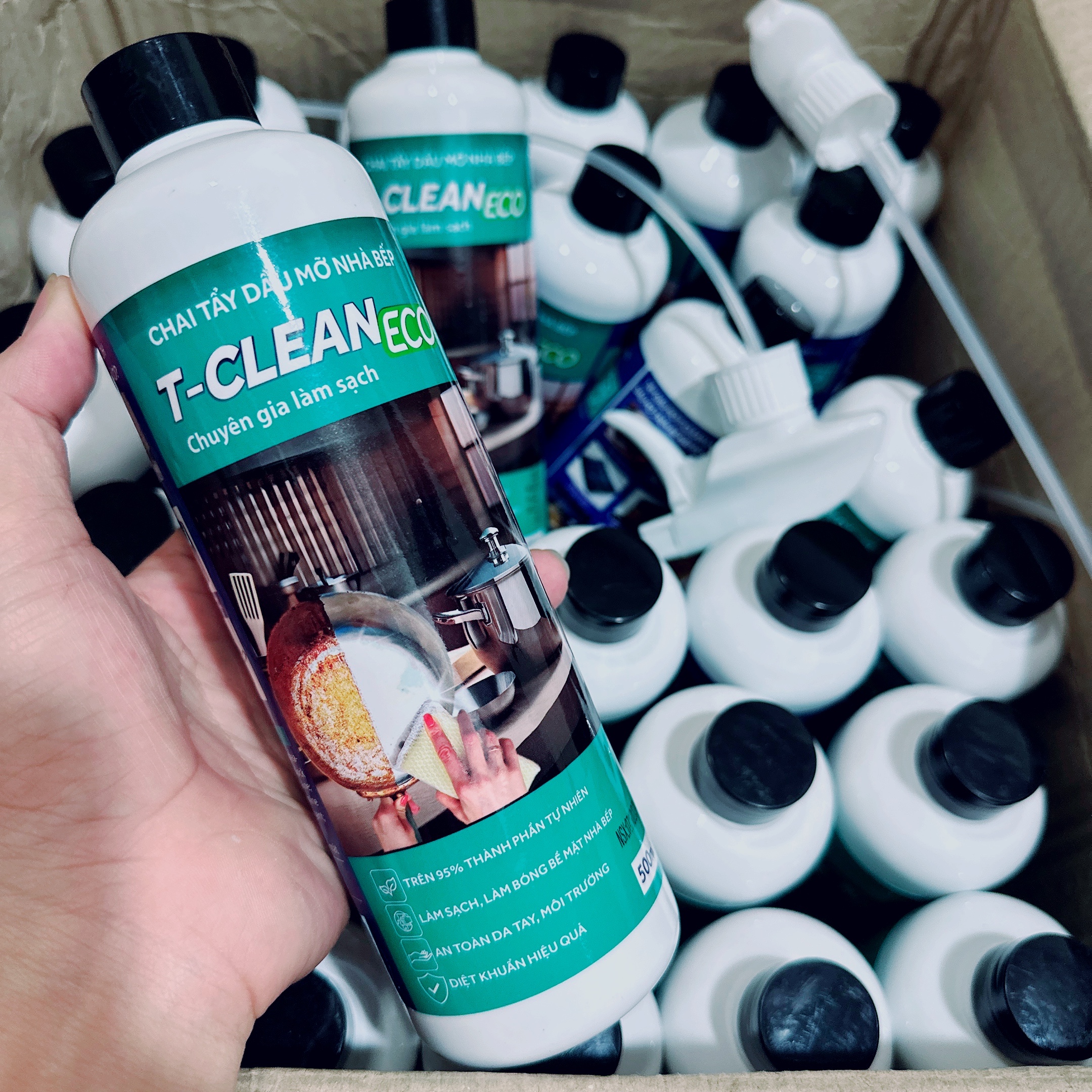 Xịt Vệ Sinh Nhà Bếp - Tẩy Dầu Mỡ T-Clean - Tp Tự Nhiên - Làm Sạch Bếp, Sạch Nồi, Sạch Lò - An Toàn