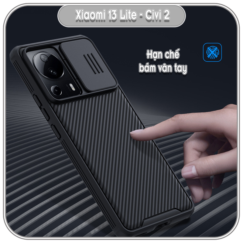 Ốp lưng cho Xiaomi 13 Lite Civi 2 Nillkin CamShield Pro che camera - Hàng Nhập Khẩu
