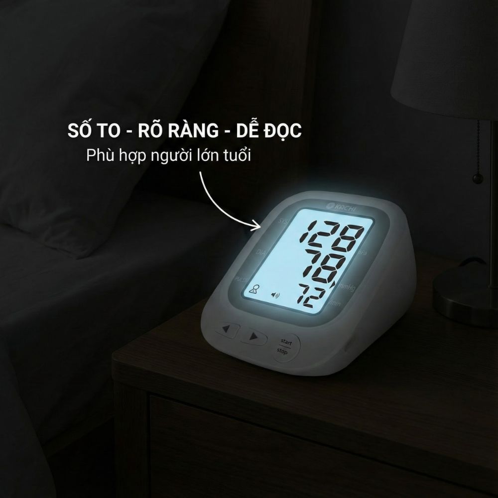 Máy đo huyết áp bắp tay Kachi JN-163B có trợ lý đọc kết quả tiếng Việt hỗ trợ người cao tuổi mắt kém - Hàng chính hãng