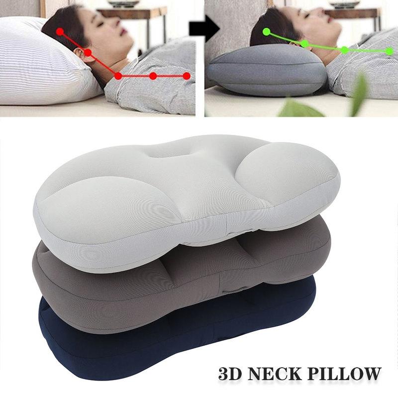 3D Gối Cổ Sáng Tạo Đầu Cổ Còn Lại Giấc Ngủ Sâu Đệm Không Khí Giảm Áp Lực Gối Có Thể Giặt Áo Gối Nhà Dệt
