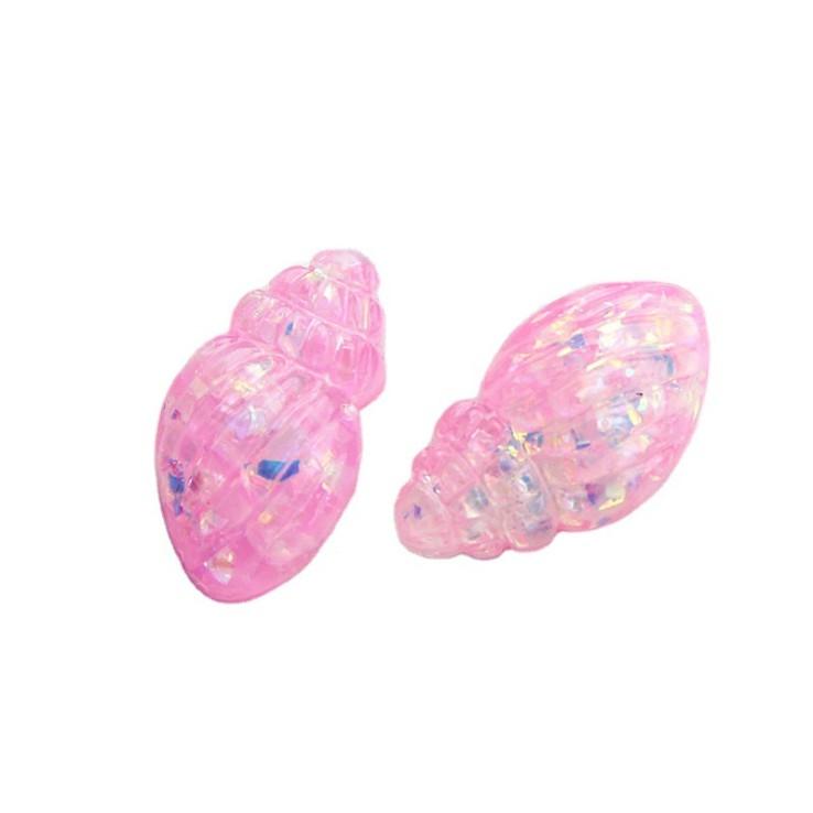 Charm vỏ ốc trong suốt nhũ lấp lánh đáng yêu cho các bạn trang trí vỏ ốp điện thoại, DIY