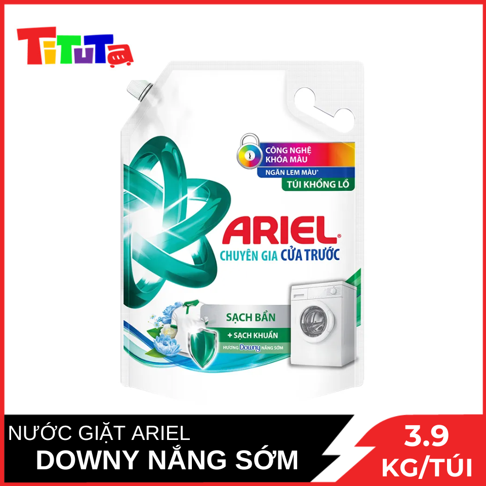 Nước Giặt Ariel Cửa Trước Sạch Khuẩn Hương Downy Nắng Sớm Túi 3.9 kg