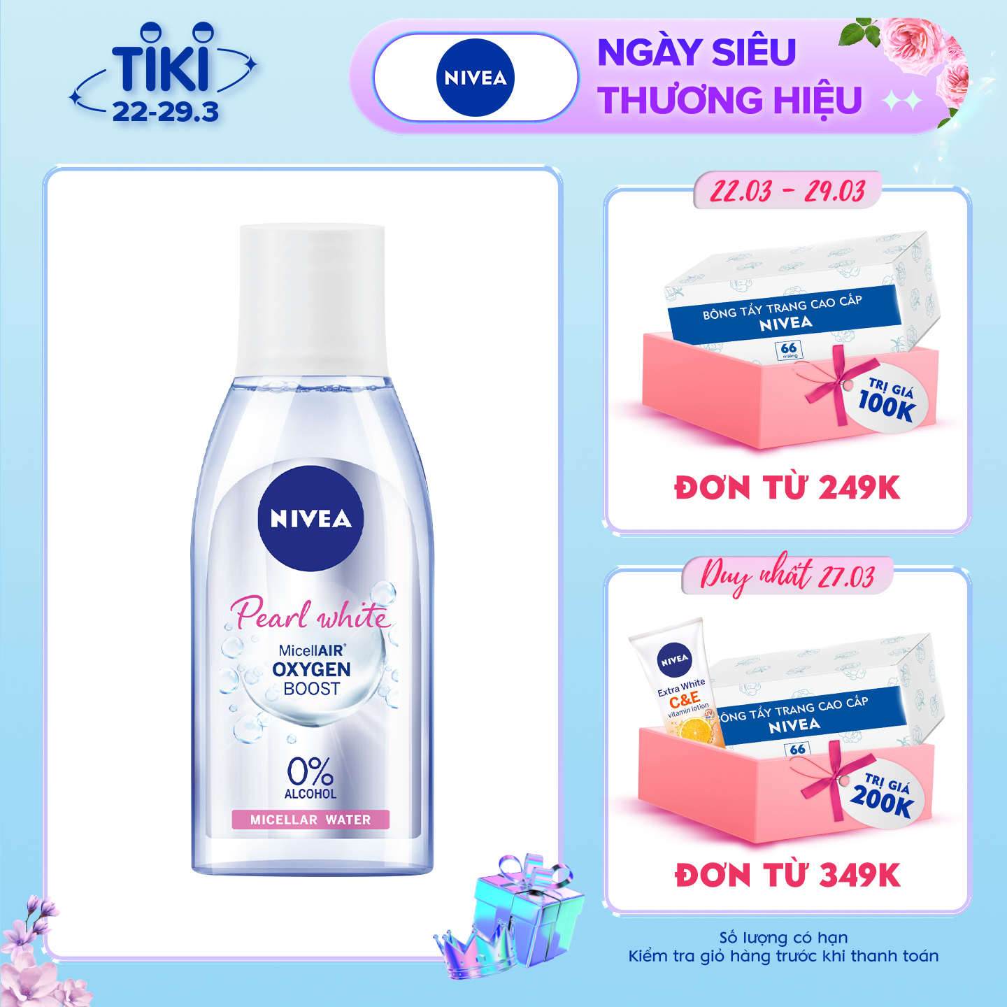 Nước Tẩy Trang NIVEA Pearl Bright Làm Sáng Da Micellar Water (125ml) - 84910