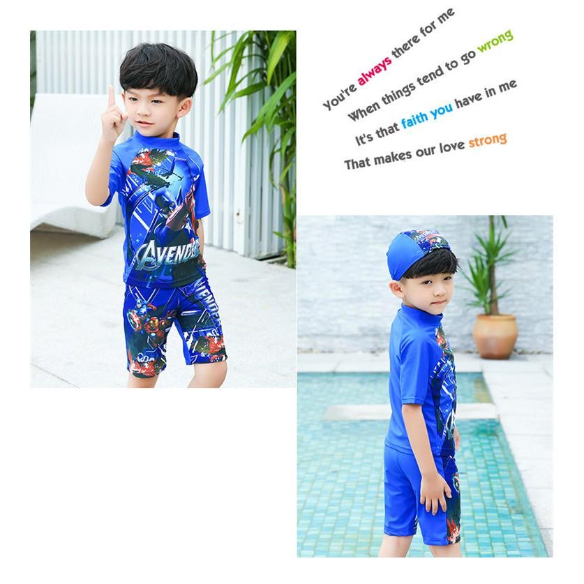 Đồ bơi bé trai kèm mũ size 15-30kg