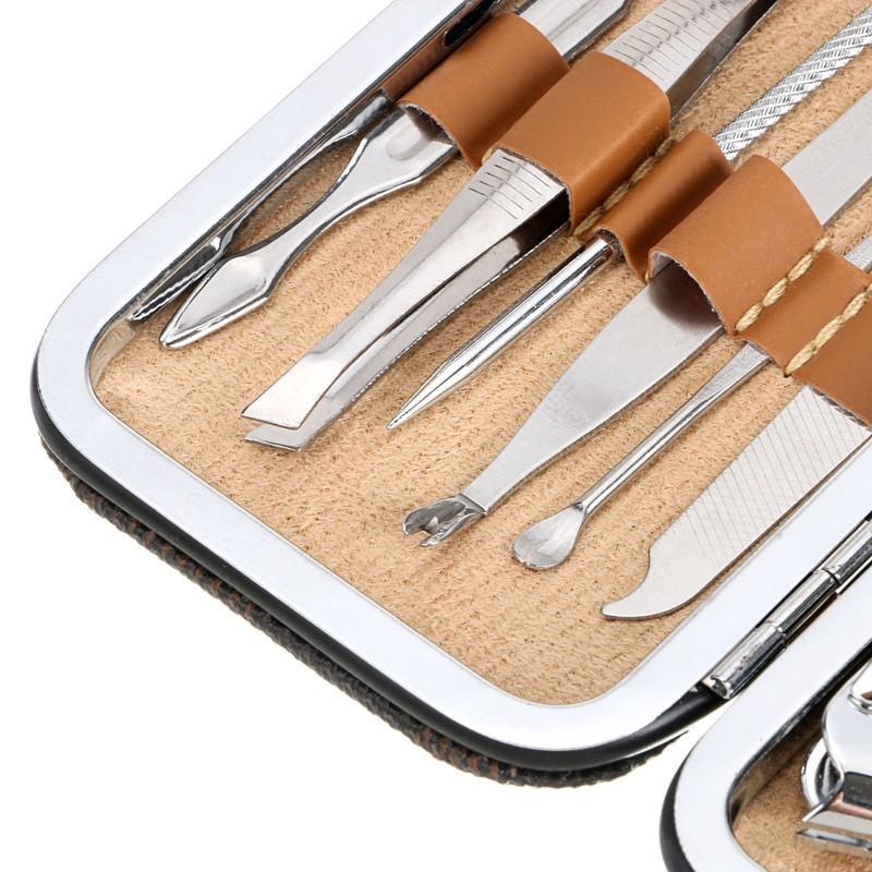Hộp 10 món dụng cụ hỗ trợ cắt móng tay móng chân chuyên dụng cho bằng thép không gỉ