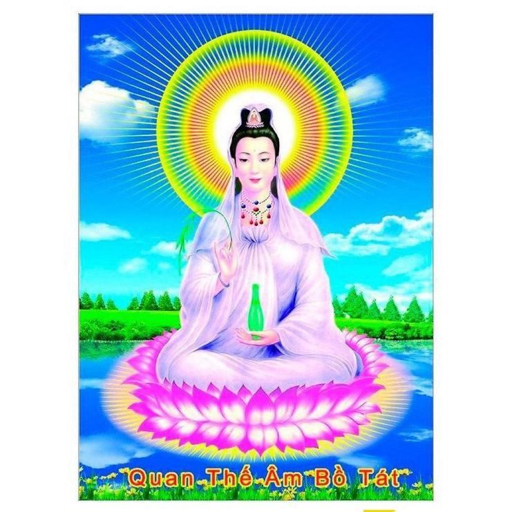 Tranh đá Quan Thế Âm Bồ Tát VS138 - kích thước: 66 * 50cm.