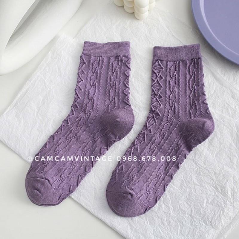 Set Tất cao cổ nữ vớ cao cổ nam tất nữ cao cổ tiểu thư #lolita ulzzang #tím set tất quà tặng sinh nhật valentine