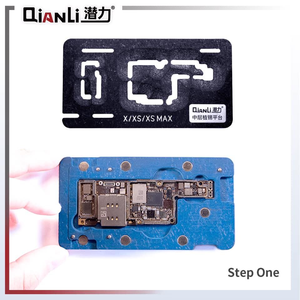 Bộ làm chân viền cho iPhone X/XS/XSM hãng QIANLI kẹp vỉ khò trực tiếp