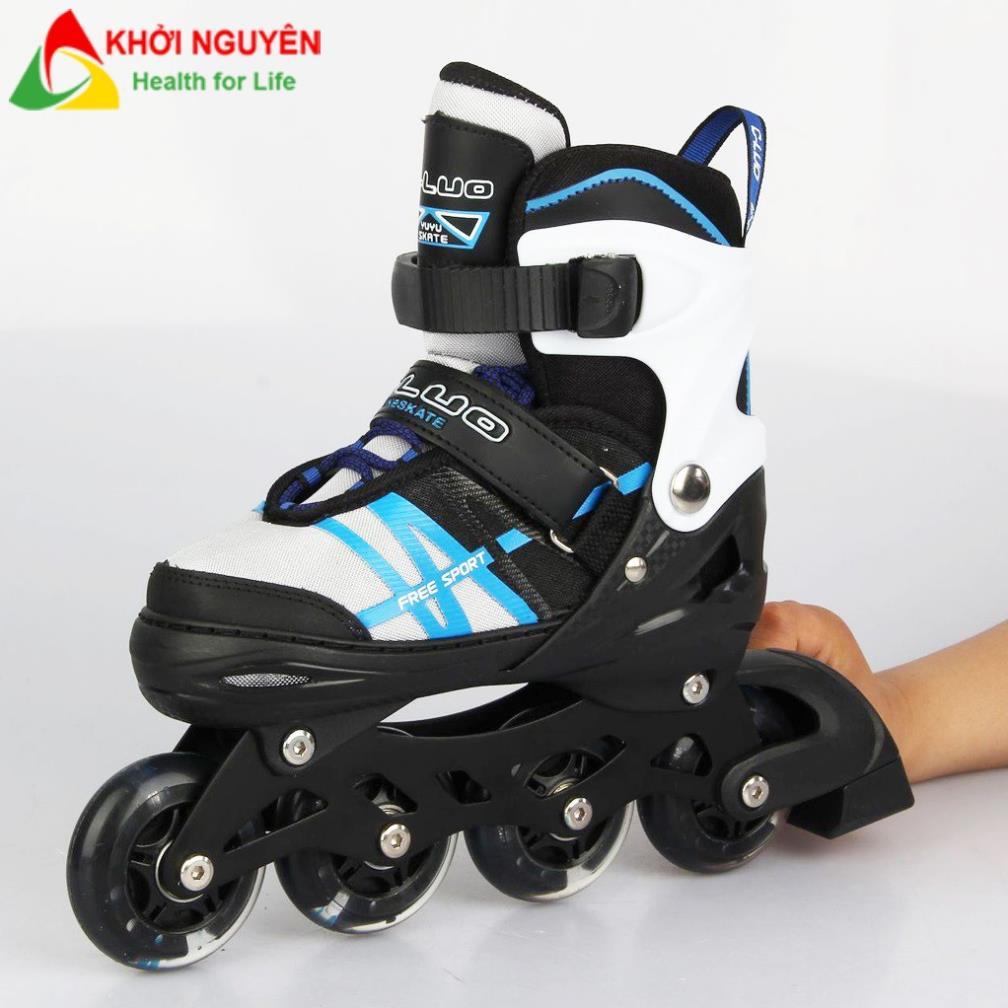 Giày trượt patin trẻ em tặng bảo hộ chính hãng CLUO với bánh cao su sáng led trượt mượt và êm, quà tặng