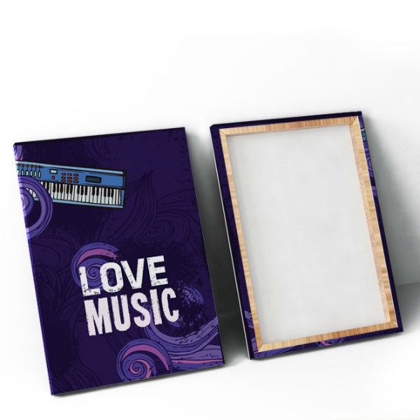 Bộ 2 Tranh Canvas Không Viền Treo Tường Trang Trí Quán Cà Phê "I Love Music" W166