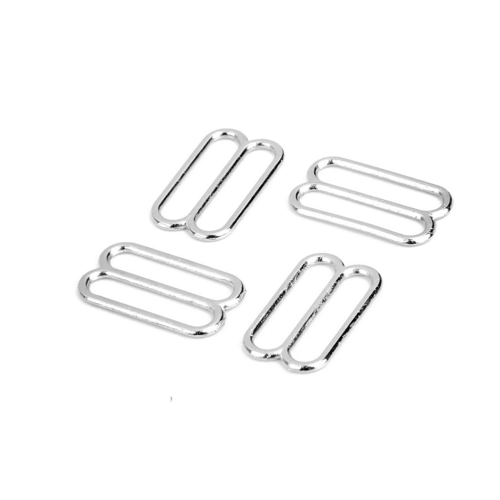 200 Pieces Silver Metal Bra Strap Adjuster Slider/O Ring Lingerie Sewing Crafts