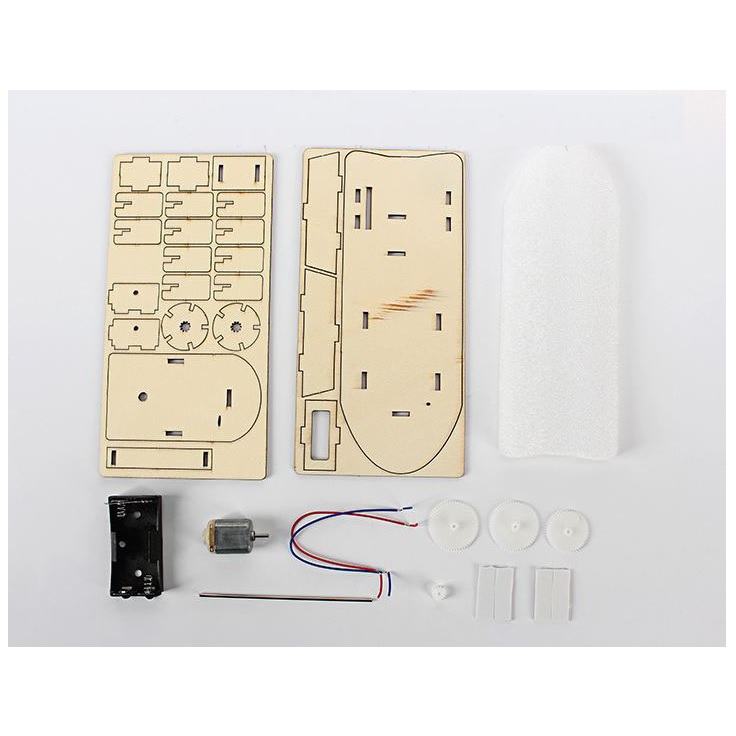Thuyền gỗ mái chèo chạy pin tự lắp ráp