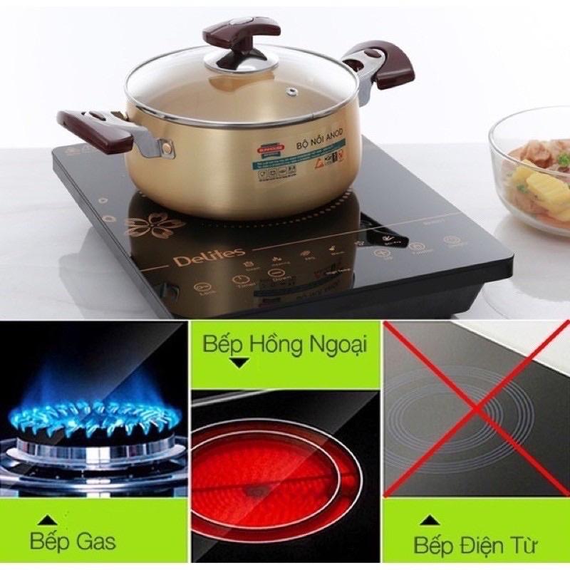 Bộ nồi SH6634 chất liệu nhôm dùng bếp gas bếp hồng ngoại