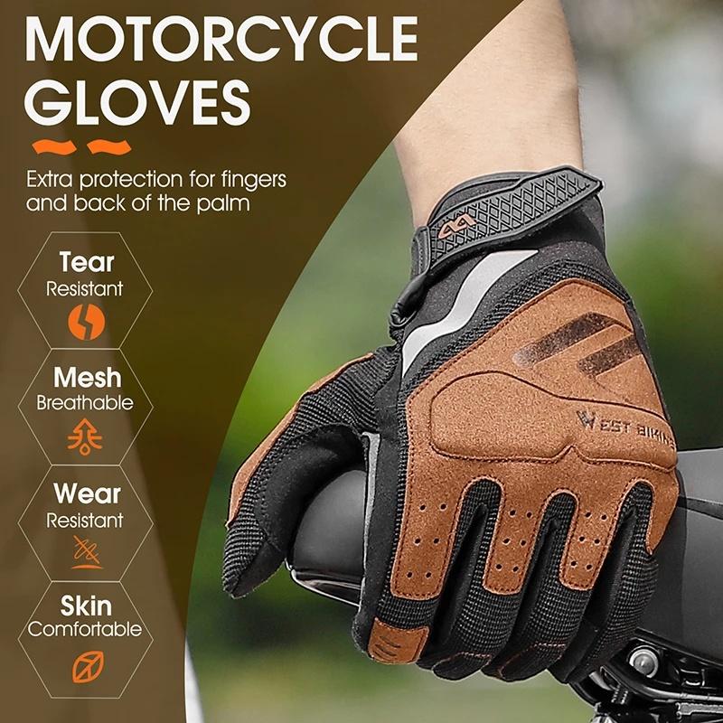 Găng tay chạy xe máy/xe đạp WEST BIKING chống sốc chống va chạm có thể dùng màn hình cảm ứng tiện lợi