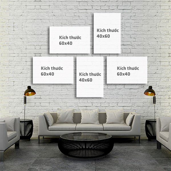 Bộ 5 Tranh Trang Trí "My Home" - W389