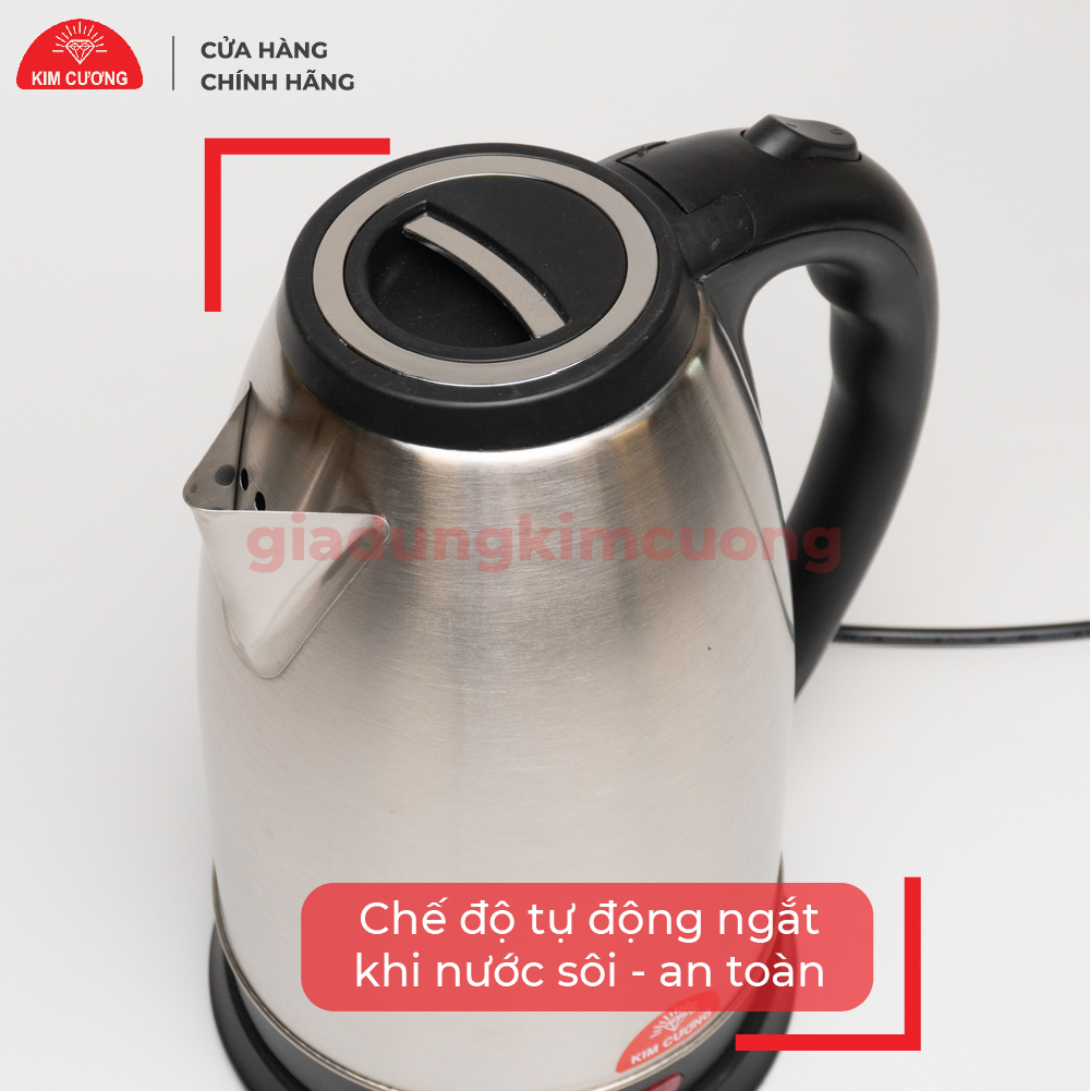 Ấm Đun Siêu Tốc Inox 2.2 Lít Kim Cương - Hàng Chính Hãng