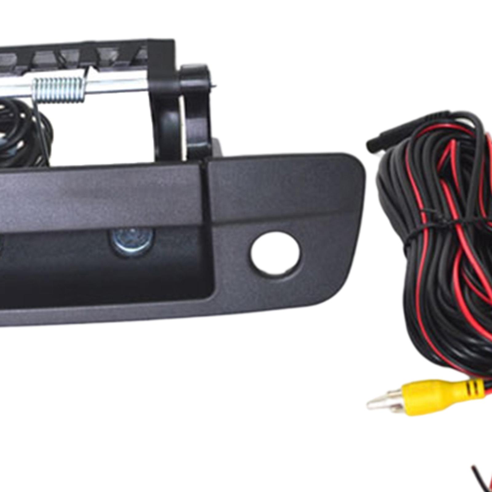 Tailgate Hatch Door Handle w/ Back Up Camera Tailgate Lock 68197873AA for RAM 3500 Replacement Parts Acc Black