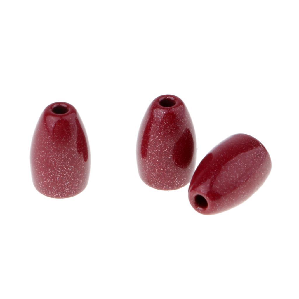 2~3Pcs Fishing Tungsten Weights Sinker Flipping Weight Red 1/4 oz - 1/16 oz