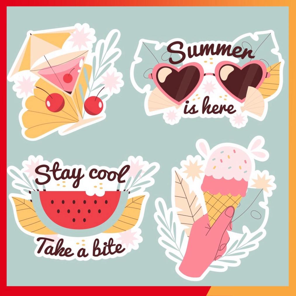 Combo 10 sheet sticker dán đồ chơi cực xinh xắn, phù hợp cho sổ tay, laptop, mũ bảo hiểm và vali.