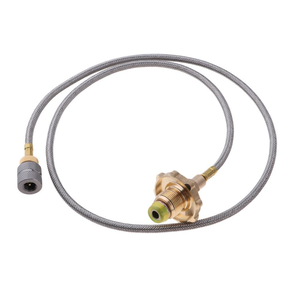 Camping Stove Use Burner Gas Propane Refill Adapter Flat Tank Coupler 102cm