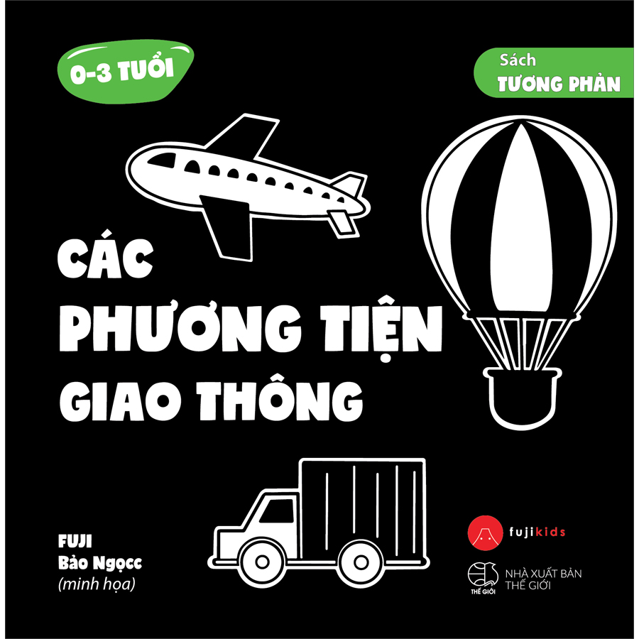 Sách Tương Phản - Bồi Cứng Dành Cho Các Bé Từ 0-3 Tuổi - Các Phương Tiện Giao Thông