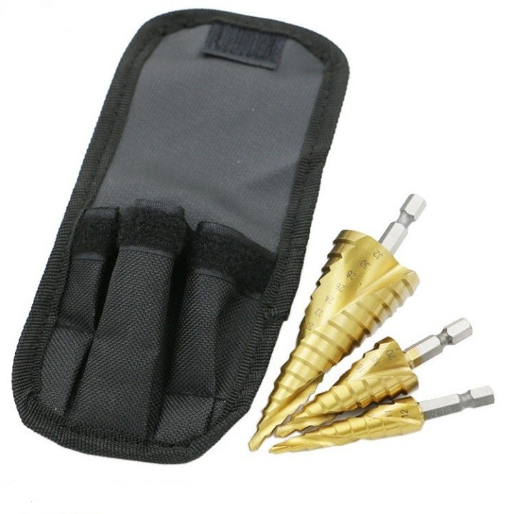 Bộ 3 mũi khoan bước tháp HSS-42414-32mm khoan kim loại,sắt,nhôm,tôn..Chuôi lục giác 6.35mm