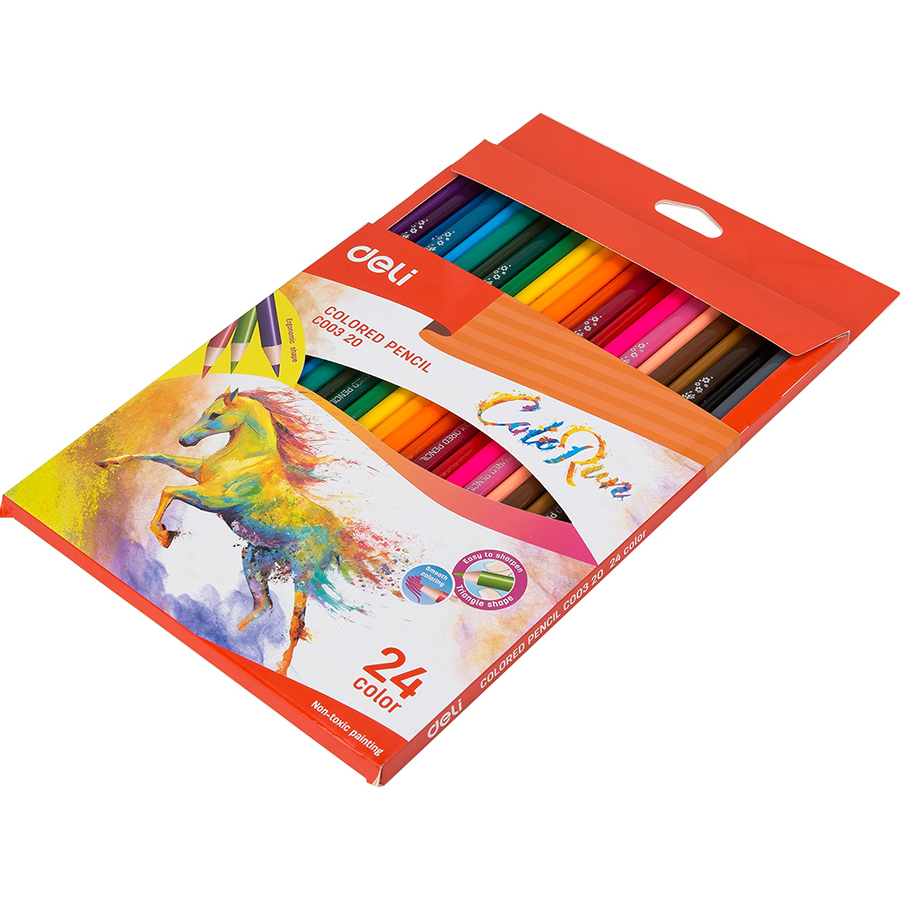 Bút chì màu Deli - 12 màu/18 màu/24 màu/36 màu - 1 hộp - EC00300/EC00310/EC00320/EC00330
