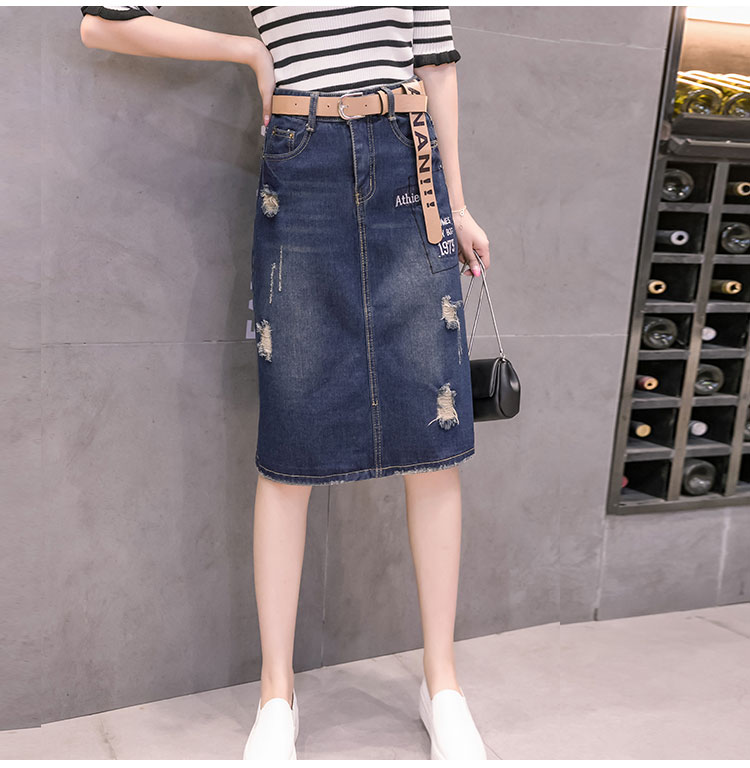 Chân váy bò chữ A form dài cho nữ CV136