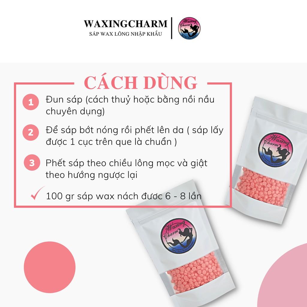 500gr Sáp Wax Lông Nóng Hard Wax Beans Waxingcharm Dành Cho Nách, Body, Bikini Tặng Que Wax