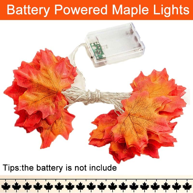 Dây Đèn LED Hình Lá Phong Chạy Pin Dùng Trang Trí