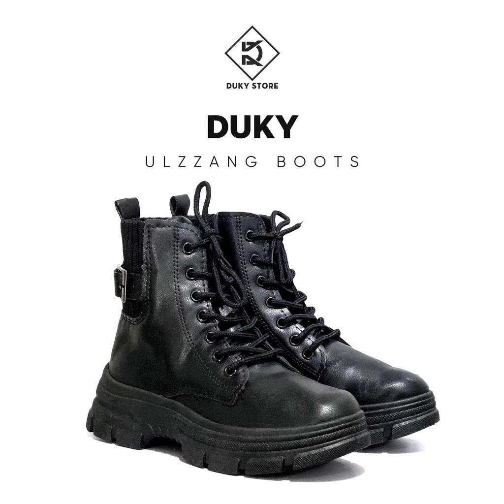 Boot ulzzang khuy viền dây chun đế cao xinh xắn hàng có sẵn - Duky Store