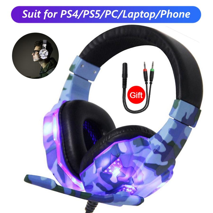 Máy Tính Máy Tính Game Thủ Headphone Có Mic LED Tiếng Ồn Hủy To-Âm Thanh Điện Thoại Tai Nghe Chơi Game Cho PS4 PS5 Tai Nghe Chụp Tai âm Nhạc Mũ Bảo Hiểm