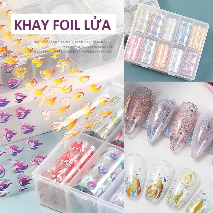 Khay Foil Lửa Dán Móng