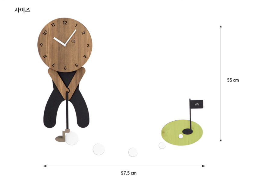 Đồng hồ treo tường trang trí nhà cửa , decor mọi không gian - Golf Play wall clock