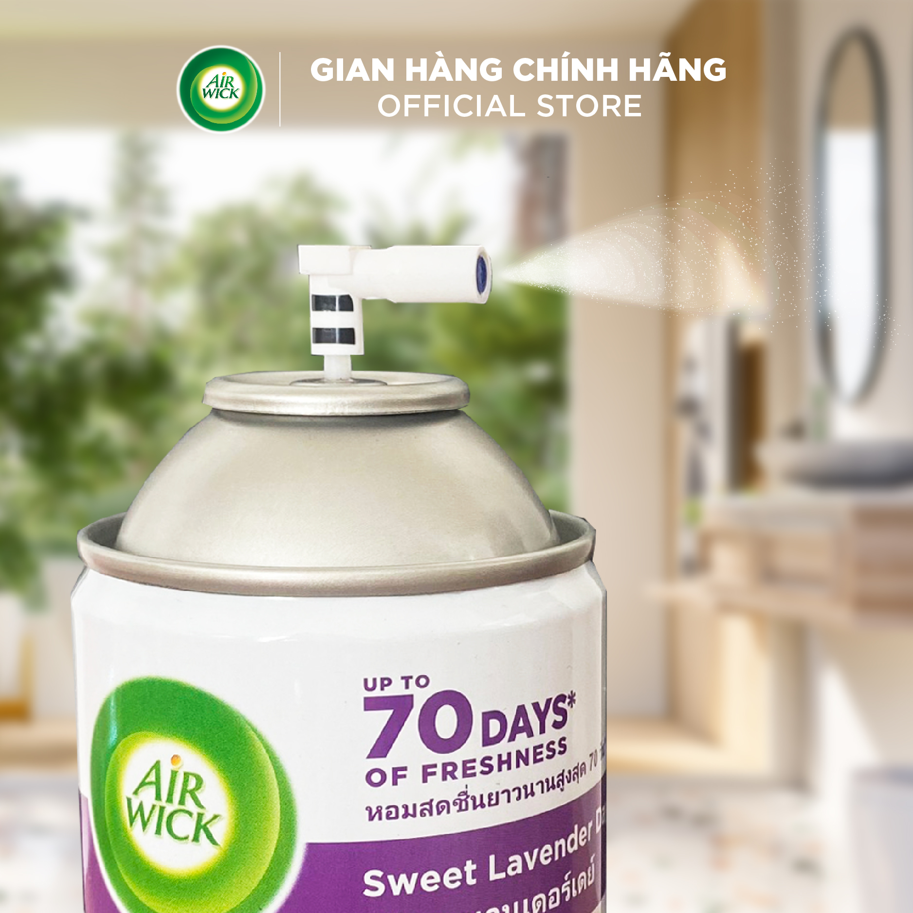 Lõi xịt phòng tự động AIRWICK, Anh Quốc, lan tỏa hương thơm tức thì, tinh dầu thiên nhiên, sử dụng lên tới 70 ngày 250ml