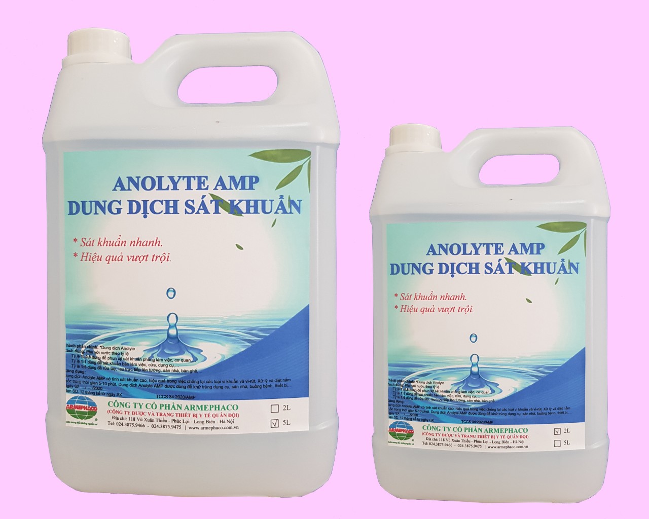 Dung dịch sát khuẩn Anolyte loại 5 lít