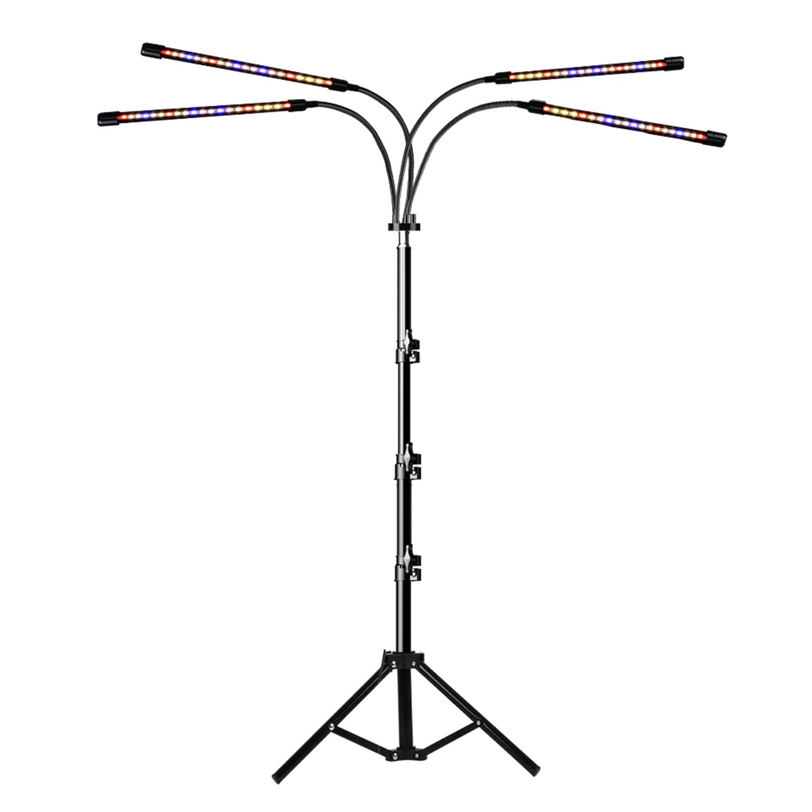 Đèn LED 4 đầu cho cây trồng, có 3 chế độ, 9 cấp độ điều chỉnh sáng cho cây phát triển