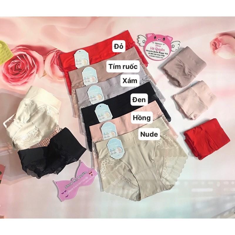 Quần lót Cotton phối Ren cạp cao gen bụng hàng cao cấp
