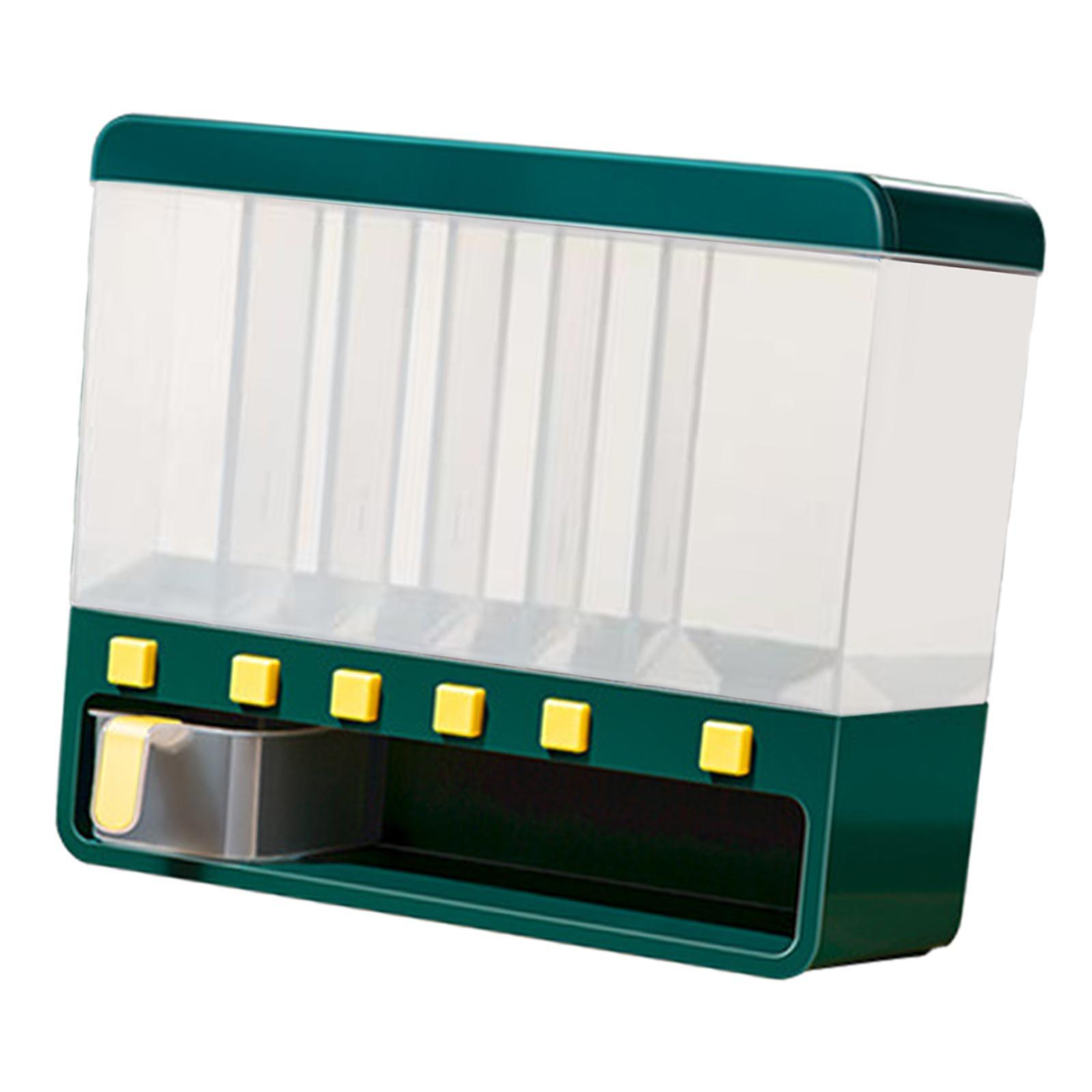 6 Grid Dry Food Dispenser Food Container Rice Dispenser for Countertop Cupboard Cabinet